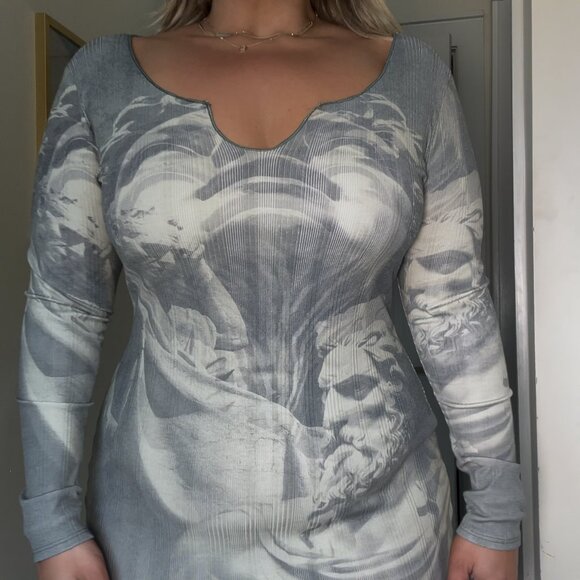 FASHION NOVA CURVE STATUE DEATIL MINI KNIT DRESS- UNWORN - Picture 2 of 13